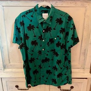 Mens American Eagle Short Sleeve Casual Collared Button Down Shirt Size XL